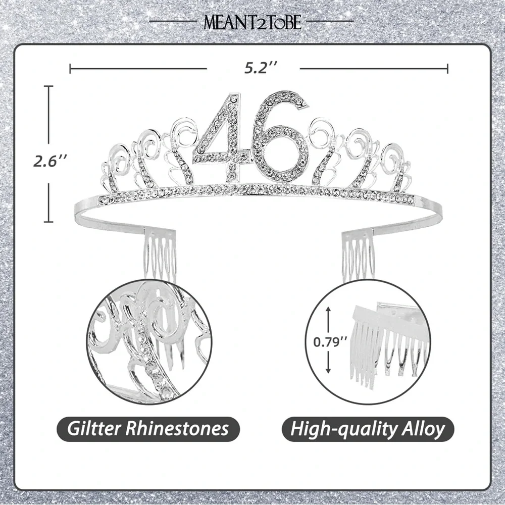Silver Rhinestone Tiara and Sash Set